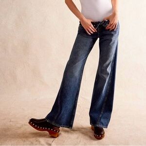 Free People We The Free Expert Advice Flare Jean Seabrushed Button Fly NWT